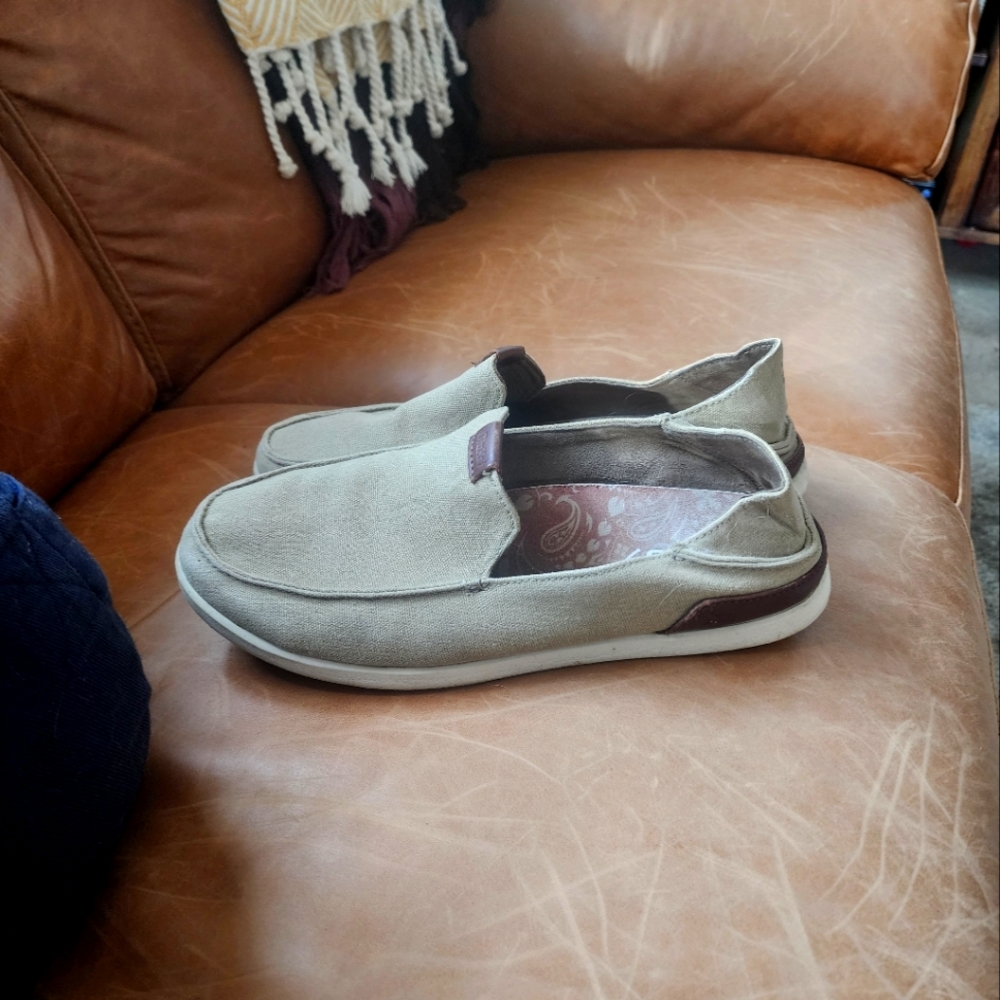 OluKai Waxed Canvas Loafers
